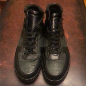 Salvatore Ferragamo hi-top sneakers.